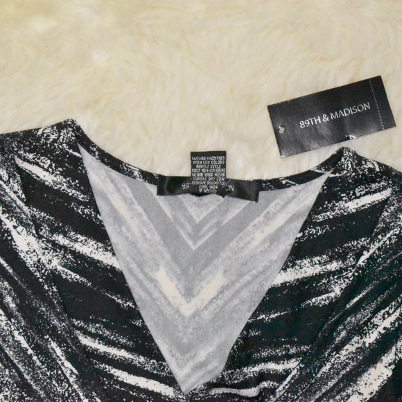 NWT 89th & Madison Sleeveless Blouse Black White S - Picture 9 of 9